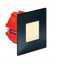 BALIZ 2 - Encastré Mur carré, fixe, noir, LED intég. 0,92W 2400K 52lm (50901)