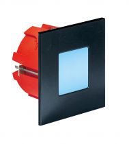 BALIZ 2 - Encastré Mur carré, fixe, noir, LED intég. 0,92W bleu (50903)