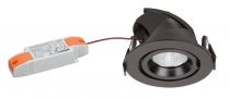 RANDY 1 - Downlight rond, orientable, noir, 50°, LED intég 14,4W 3000K 1300lm (51250)