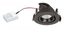 RANDY S - Downlight rond, orientable, noir, 36°, LED intég 10,7W 3000K 800lm (51258)