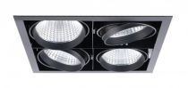 KIT QUADRA QUATRO -Downlight orient. noir, 4 mod. LED 34W 4000K 40° 3400lm incl (51278)