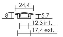 Profilé encastré PE1 - 2m (55091)