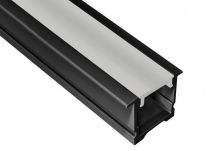 Profilé aluminium encastré PE2 pour ruban LED - 2m - noir (55157)