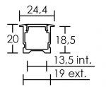 Profilé aluminium encastré PE2 pour ruban LED - 2m - noir (55157)