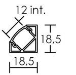 Profilé d'Angle aluminium PA1 pour ruban LED - 2m - blanc (55158)