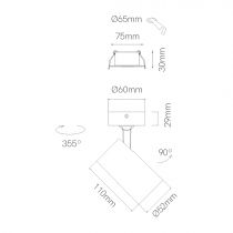 PICOLO SWITCH BASE NOIR 9,5W 15º/38º/60º 2700K/3200K/4000K(4834)