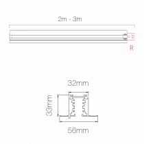 RAIL TRIPHASÉ ENCASTRABLE NOIR 3 MTS.(4754)