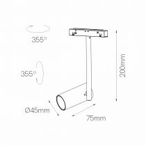 DOT RAIL AIMANT BLANC 11W 35º 3000K(4769)