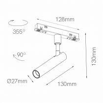 RAIL AIMANT ALP BLANC 4,5W 38º 3000K(4788)