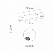 SUSPENSION DE RAIL AIMANT BORA  BLANC 4,5W 38º 2700K(4581)