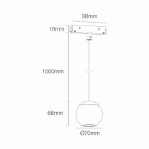 SUSPENSION DE RAIL AIMANT BORA BLANC 8,5W 36º 2700K(4573)