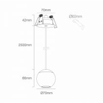 BORA SUSPENSION TOIT INTÉGRÉ NOIR 8.5W 36º 2700K(4615)