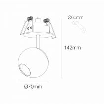 BORA TOIT ENCASTRABLE BLANC 8,5W 36º 3000K(4598)