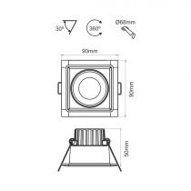 COMPAC C 8W 220-240V 90º DIMMABLE LED 3.000K(3949)