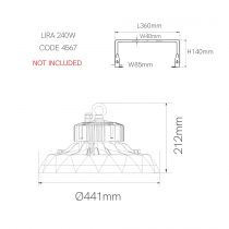 UFO LENS DALI LED 100W. 100-260V. 60º 90º 120º 5000K(4916)