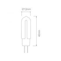 Lampe G4 LONG 1,6W 12V 360º UNIFORM-LINE LED 3.000K (130L195-C)