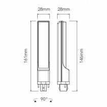 Lampe CALA PL 9W G24 2 PINS 220V 135º UNIFORM-LINE LED 3.000K (582L015-C3)