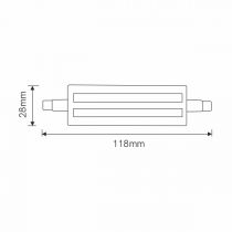 Lampe LINEAL LEDS R7s 118mm, 13W. 220V. 5000K (3906)