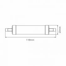 Lampe LINEAL TUBULAIRE 9W R7S 118mm 220V 360º LED 3.000K (141123-TC3)