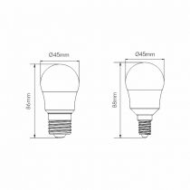 Lampe SPHÉRIQUE LEDS 7W 220/240V. E27 CHAUD3000K (4246)