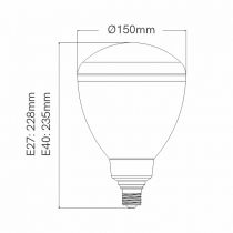 Lampe CUP 45W E40 220V 100º LED 3.000K (592141-E4C3)