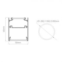 Luminaire circulaire d'intérieur ZERO IN-OUT-1567mm-3000K-ON/OFF-Blanc (197311)