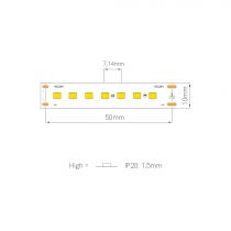 BANDE LED 1 mt FINE-44 140LED/M 24 VDC 14.4W/M CHAIR IP20 (44370)