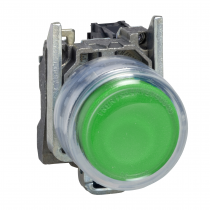 Harmony XB4 - bouton poussoir à impulsion - Ø22 - capuchonné - vert - 1F - vis (XB4BP31)