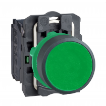 Harmony XB5 - bouton poussoir à impulsion - Ø22 - vert - 1F - vis étrier (XB5AA31)