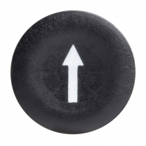 Harmony cabochon lisse flèche haute - noir pour poussoir rond Ø22 (ZBA335)