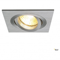 PIREQ, encastré de plafond intérieur, carré, alu brossé, GU10/QPAR51, 50W max (199996)