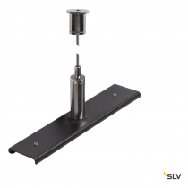 48V TRACK, Plaque renforcement rail avec kit de suspension, filin de 3m, noir (1006603)