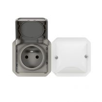 Prise de courant connectée Plexo with Netatmo 2 postes gris (069872L)