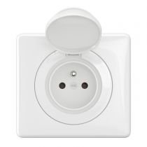 Prise 2P+T Surface Céliane IP44 complet Blanc (CG8111)