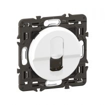 Prise RJ45 Céliane Catégorie 6 FTP - enjoliveur Blanc et support (CX0345)