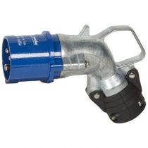 Fiche coudée Hypra - IP44 - 16 A - 200/250 V~ - 2P+T - métal (052072)