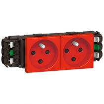 Prise Prog Mosaic pour goulottes DLP- 2x2P+T détrompage- auto- 4 modules- rouge (077322)