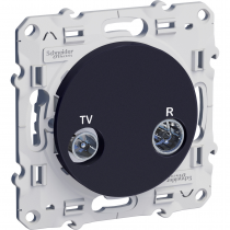 Odace prise TV/FM Anthracite, individuelle, à vis (S540451)