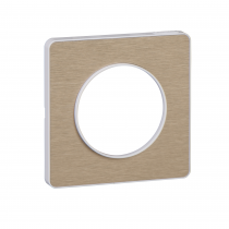 Odace Touch, plaque Bronze brossé avec liseré Blanc 1 poste (S520802L)