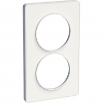 Odace Touch, plaque Blanc 2 postes verticaux 57mm (S520814)