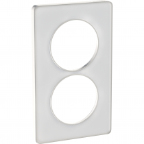 Odace Touch, plaque Translucide Blanc 2 postes verticaux entraxe 57mm (S520814R)