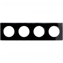Odace You Noir, plaque de finition support Alu 4 postes entraxe 71mm (S530908Z)
