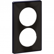 Odace You Noir, plaque de finition support Anthracite 2 postes entraxe 57mm (S540914Z)