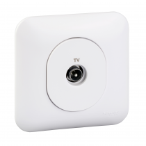 Ovalis - prise TV - fixation avec griffes - Blanc RAL9003 (S265405)