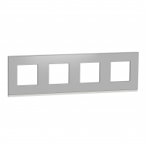 Plaque finition Alu/Blanc 4P (NU600880)