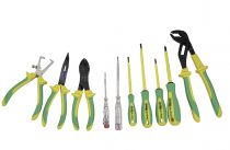 Coffret 10 outils bimatière isolés 1000V. 6 tournevis, 4 pinces. (221023)