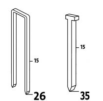 Agrafe étroite, boite 1100 pièces, long 15 mm (355031)