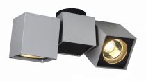 ALTRA DICE, applique et plafonnier intérieur, double, gris argent/noir, GU10/QPAR51, 2x 50W max (151534)