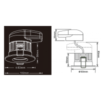 CALIPSO Spot 7W IP65 BBC CTC 2700/3000/4000K livré avec 1 collerette : blanche (CAL7S)