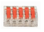 Capri - Connecteurs à levier 5 entrées pour fil rigide ou souple 0,5 à 4 mm  (boite de 40 borniers) - Réf : 308105 - ELECdirect Vente Matériel Électrique